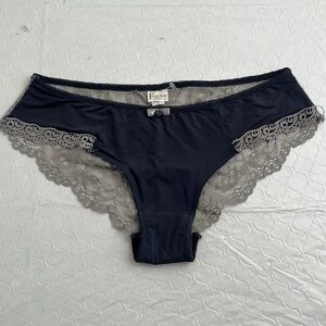 Felina gray two tone lace and nylon panty